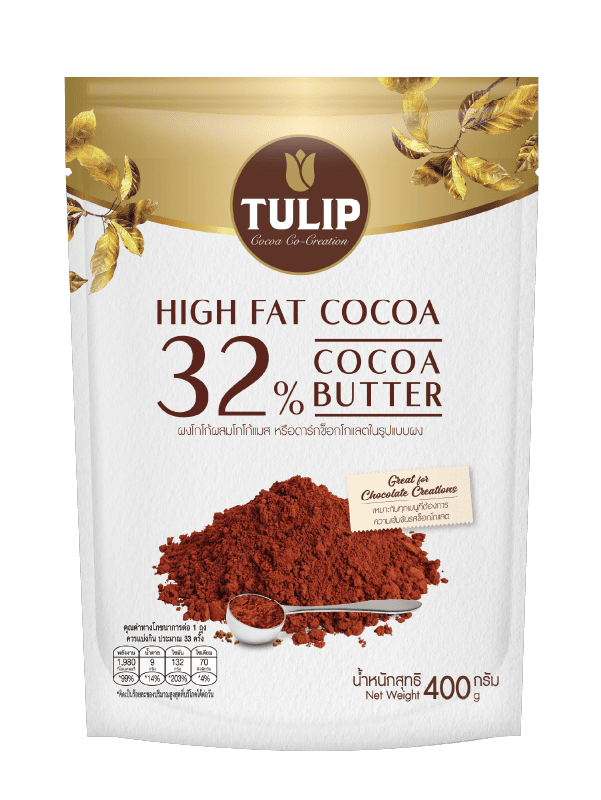 ทิวลิปผงโกโก้ไขมันสูงผสมโกโก้แมส