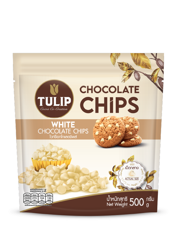 ทิวลิป ไวท์ ช็อกโกแลตชิพส์ เม็ดกลาง