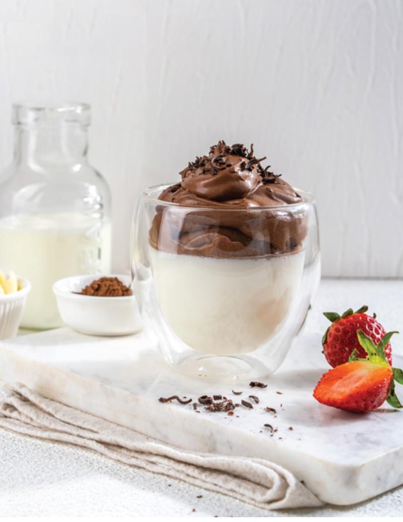 White Chocolate Pudding and Dalgona Cocoa